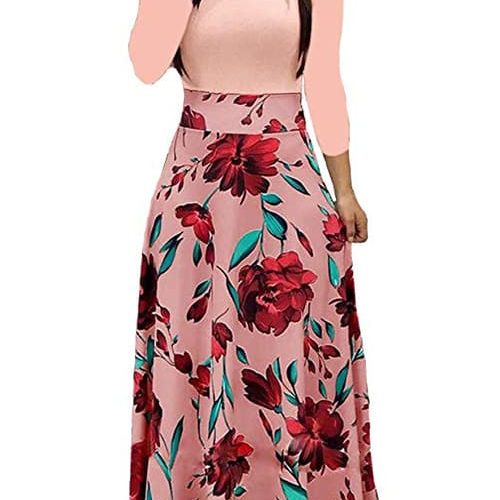 Women's Long Sleeve Maxi Dress Round