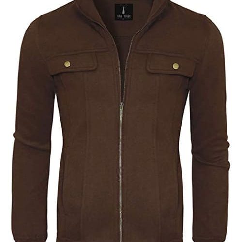 Men's Zip-Up with Two Fake Chest Pockets