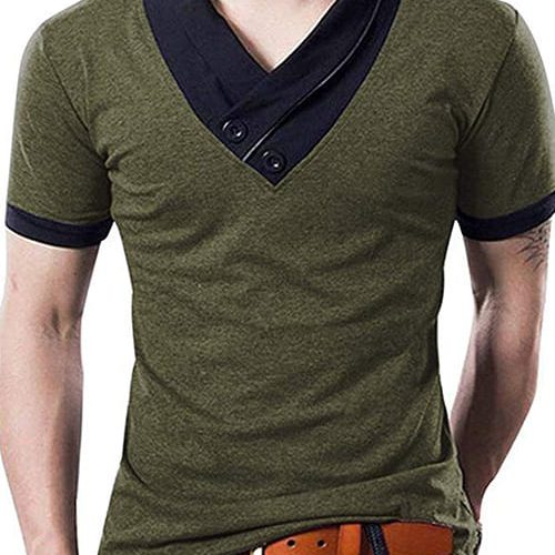 Cotton Men's Casual V-Neck Short Sleeve T-Shirts