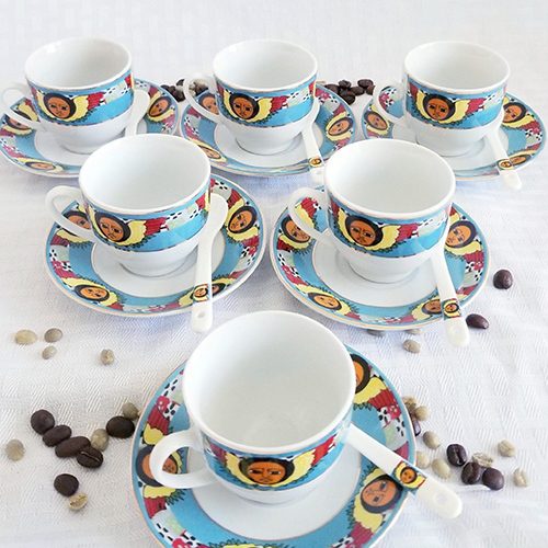 Angel Design Cups Saucers Set