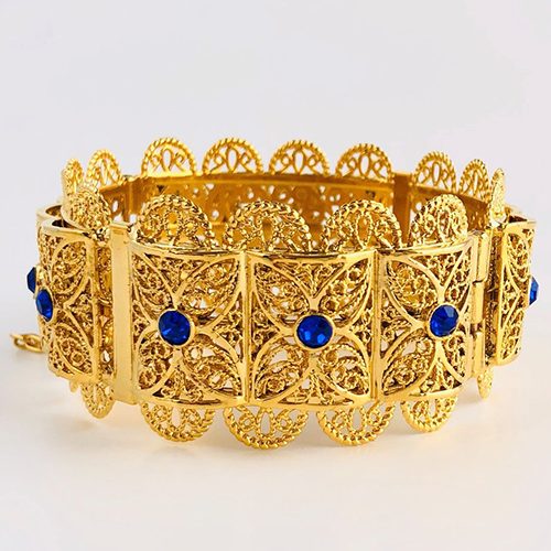 Hidareb Blue Gold Plated Bracelet