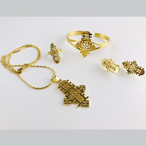 Pilgrimage Gold plated Ring Pendant set