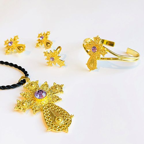 Lila Purple Ring Pendant set