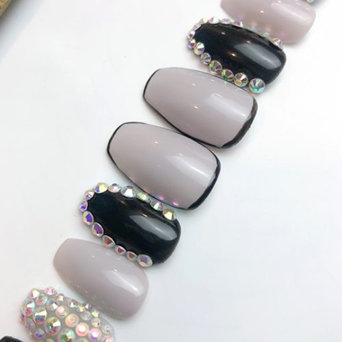 Press on Nails Grayish Black Twist