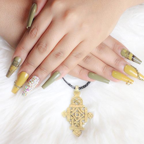 Press on Nails Military Green