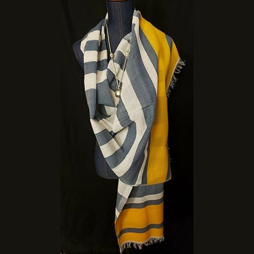 Ethiopian cotton shawl wrap yellow