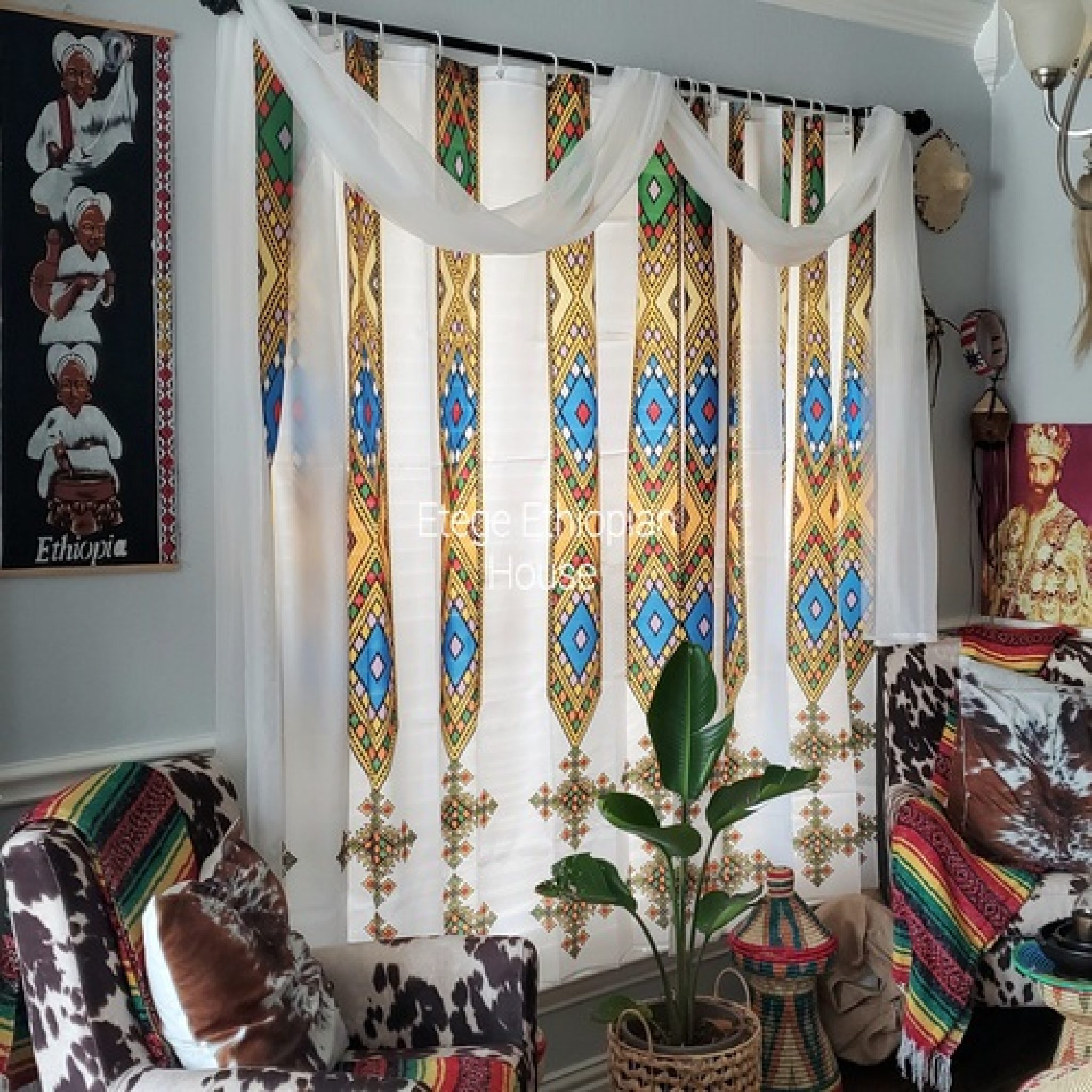 TIBEBE Design Window Curtain set - The Habesha Web 2021