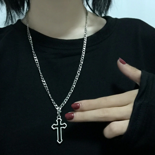 Hollow Cross Pendant Chain Necklace