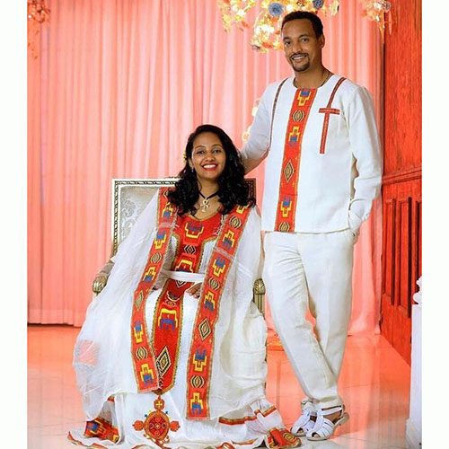Couples Traditional Dress and T-shirt