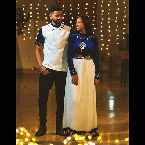 Ethiopian Couples Cultural Dress Clothe