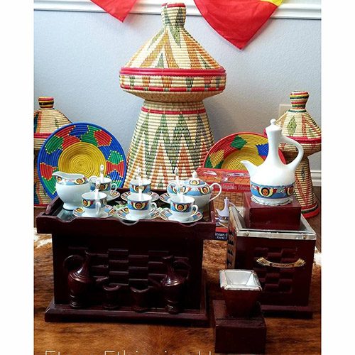 Ethiopian Eritrean Rekebot Cultural Coffee Table cup Set