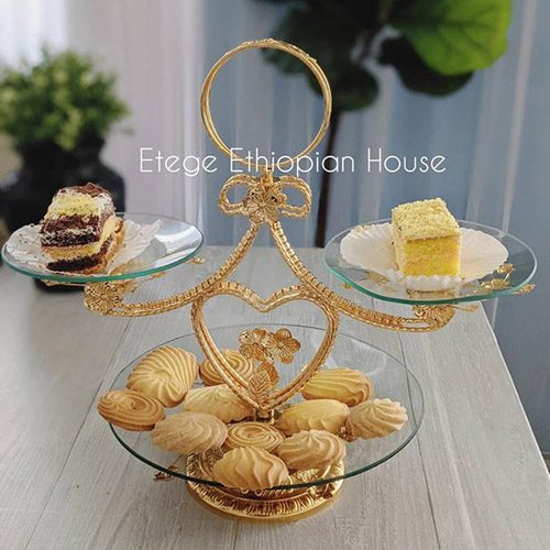 Ethiopian Eritrean Italian 3 Stage Cake and Desert Stand