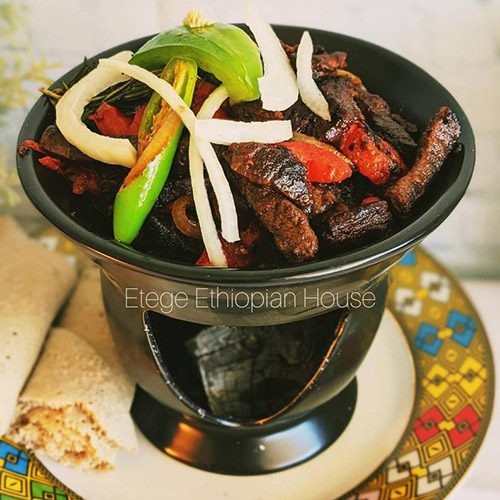 Ethiopian Ceramic Nonstick Traditional Beef Tibs Server