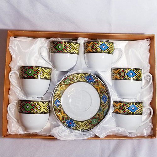 Ethiopian Eritrean Tea Cups and Saucers Set