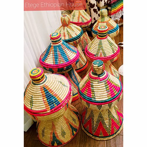 Ethiopian Eritrean Exquisite Hand Woven Decorative Serving Basket