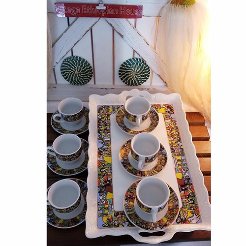 Ethiopian Eritrean Ceramic Rekebot Tray Set