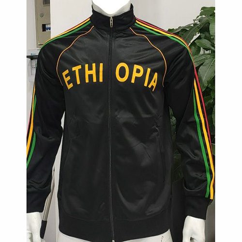 Black Jacket with Ethiopian flag at the shoulder