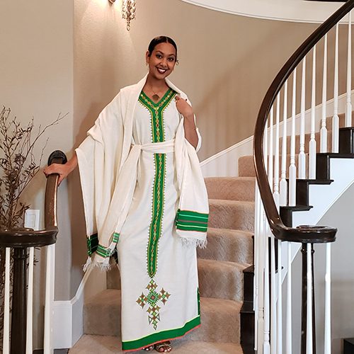 White Green Cotton 3 Piece Set