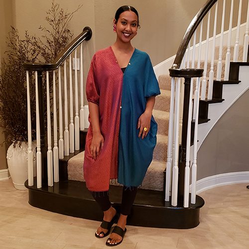 Saba Material 2 Tone Tunic Top