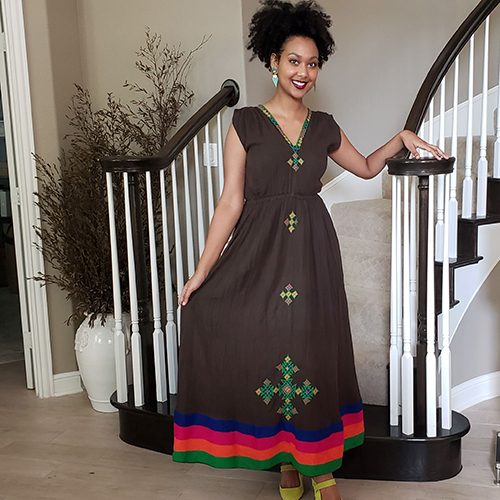 Brown Rainbow Dress