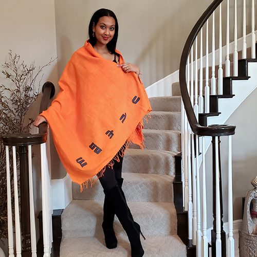 Orange HaHu Cotton Scarf