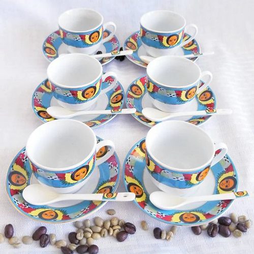 12 PCS Angel Design Ethiopian Eritrean 6 Cups & 6 Saucers