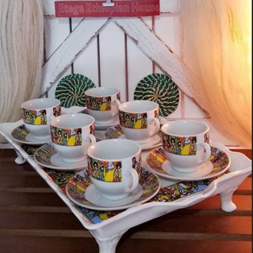 13 Pieces Queen of Sheba Design Ceramic Rekebot Tray Set