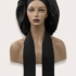 Women Satin Bonnet Hat with Wide Stretchy Band Long Tail (Black)